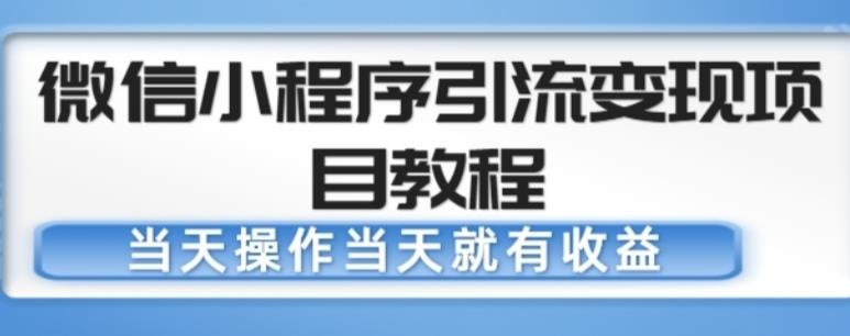 微信小程序引流变现项目教程,当天操作当天就有收益,变现不再是难事-520资源库