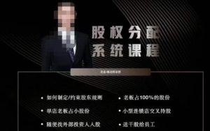 韩老师聊美业-美业股权分配系统课程，如何制定约束股东规则+老板占100%的股份+单店老板占小股份等-520资源库