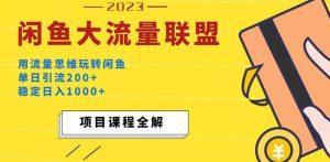 价值1980最新闲鱼大流量联盟玩法，单日引流200+，稳定日入1000+-520资源库
