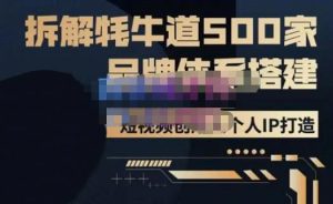 牛牛·500家餐饮品牌搭建&短视频深度解析,拆解牦牛道500家品牌体系搭建-520资源库