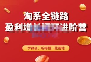淘系全链路盈利增长闭环进阶营，融合全店动销，学得会、听得懂、能落地！-520资源库
