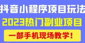 抖音小程序9.0新技巧，2023热门副业项目，动动手指轻松变现-520资源库
