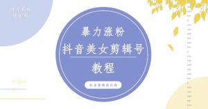 抖音快手暴力涨粉美女混剪视频教程，百分百过原创图片教程！附带违规申诉方法-520资源库