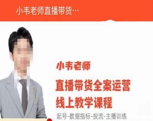 小韦老师直播带货运营线上教学，起号-数据指标-投流-主播训练-520资源库