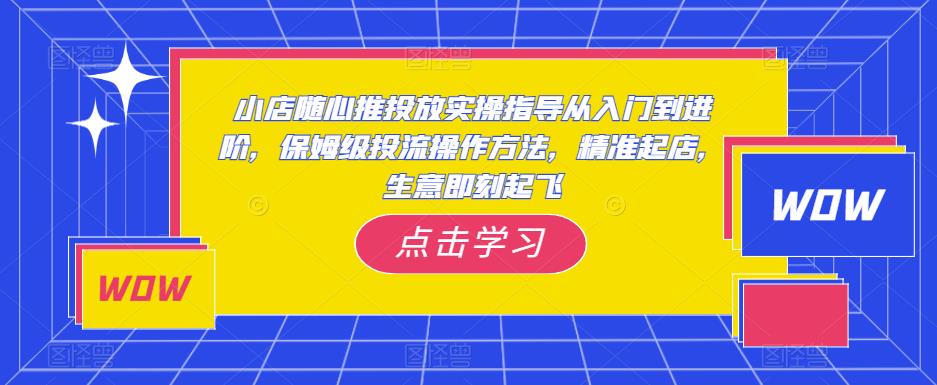 小店随心推投放实操指导从入门到进阶,保姆级投流操作方法,精准起店,生意即刻起飞-520资源库