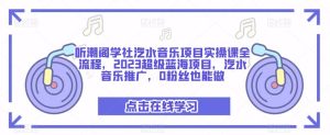 听潮阁学社汽水音乐项目实操课全流程，2023超级蓝海项目，汽水音乐推广，0粉丝也能做-520资源库