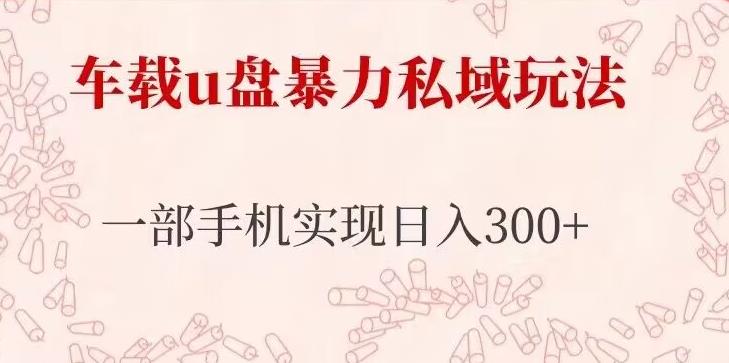 车载u盘暴力私域玩法，长期项目，仅需一部手机实现日入300+-520资源库