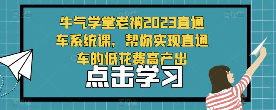 牛气学堂老衲2023直通车系统课，帮你实现直通车的低花费高产出-520资源库