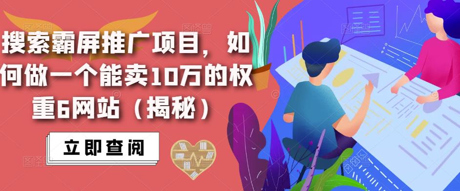 搜索霸屏推广项目，如何做一个能卖10万的权重6网站（揭秘）-520资源库