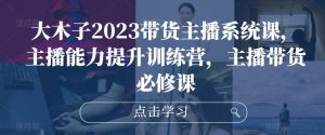 大木子2023带货主播系统课，主播能力提升训练营，主播带货必修课-520资源库