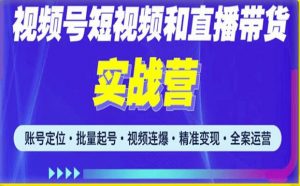 2023最新微信视频号引流和变现全套运营实战课程,小白也能玩转视频号短视频和直播运营-520资源库