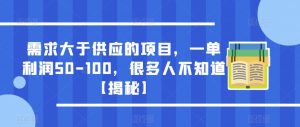 需求大于供应的项目，一单利润50-100，很多人不知道【揭秘】-520资源库