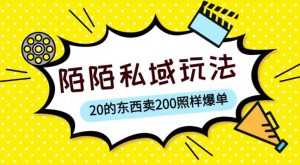 陌陌私域这样玩，10块的东西卖200也能爆单，一部手机就行【揭秘】-520资源库