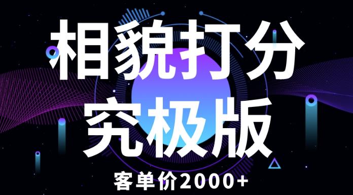 相貌打分究极版,客单价2000+纯新手小白就可操作的项目-520资源库