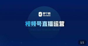 那个腾·视频号直播运营，​视频号直播推流逻辑/流量渠道解析/直播起号攻略/直播实操技巧-520资源库