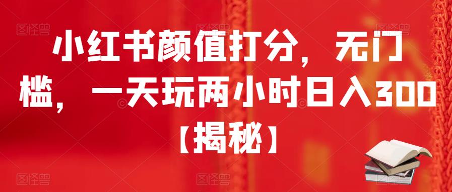 小红书颜值打分，无门槛，一天玩两小时日入300+【揭秘】-520资源库