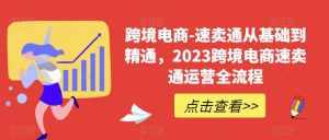 跨境电商-速卖通从基础到精通，2023跨境电商速卖通运营全流程-520资源库