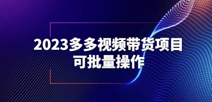 2023多多视频带货项目，可批量操作【保姆级教学】【揭秘】-520资源库