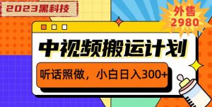 外面卖2980元2023黑科技操作中视频撸收益，听话照做小白日入300+-520资源库