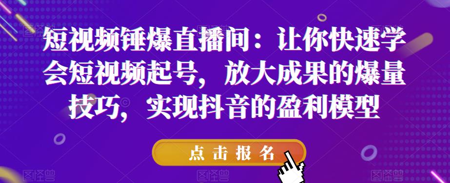 短视频锤爆直播间：让你快速学会短视频起号，放大成果的爆量技巧，实现抖音的盈利模型-520资源库