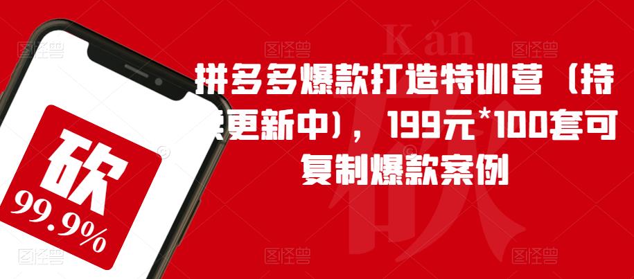 拼多多爆款打造特训营（持续更新中)，199元*100套可复制爆款案例-520资源库