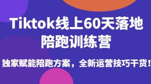 Tiktok线上60天落地陪跑训练营，独家赋能陪跑方案，全新运营技巧干货-520资源库