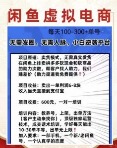 外边收费600多的闲鱼新玩法虚似电商之拼多多助力项目，单号100-300元-520资源库