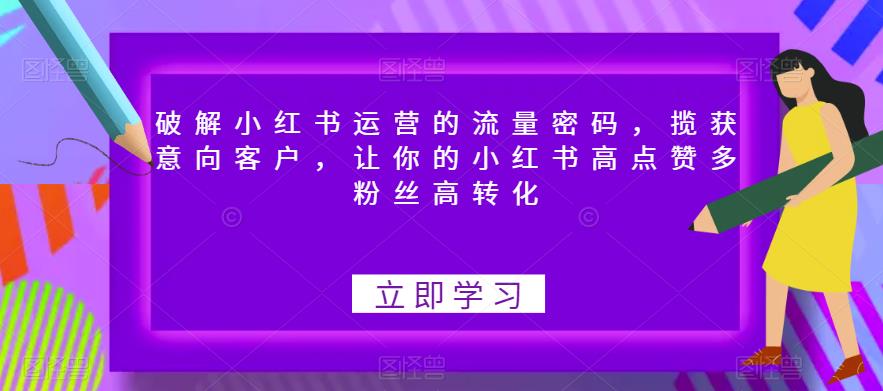 破解小红书运营的流量密码，揽获意向客户，让你的小红书高点赞多粉丝高转化-520资源库