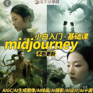 淘不掉学院·midjourney小白入门基础，​AI摄影+AI设计+AI绘画-AIGC作图-520资源库