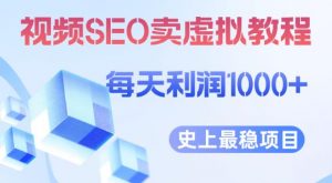 视频SEO出售虚拟产品每天稳定2-5单利润1000+史上最稳定私域变现项目【揭秘】-520资源库