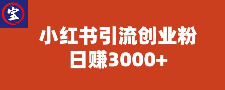 宝哥小红书引流创业粉，日赚3000+【揭秘】-520资源库