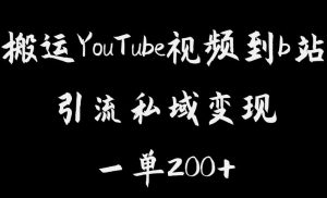 搬运YouTube视频到b站，引流私域一单利润200+，几乎0成本！【揭秘】-520资源库