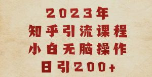 2023知乎引流课程，小白无脑操作日引200+【揭秘】-520资源库