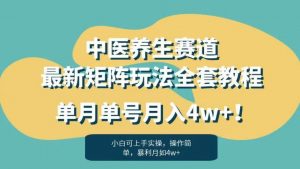 暴利赛道中医养生赛道最新矩阵玩法，单月单号月入4w+！【揭秘】-520资源库