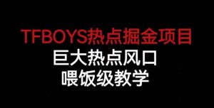 TFBOYS热点掘金项目，巨大热点风口，喂饭级教学-520资源库