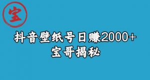 宝哥抖音壁纸号日赚2000+，不需要真人露脸就能操作【揭秘】-520资源库