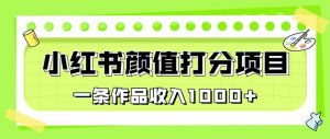 最新蓝海项目，小红书颜值打分项目，一条作品收入1000+【揭秘】-520资源库