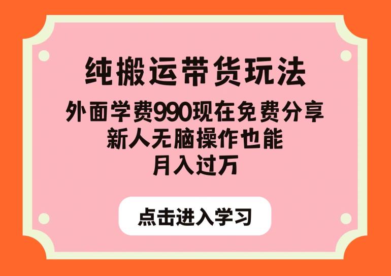 纯搬运带货玩法，外面学费990现在免费分享，新人无脑操作也能月入过万【揭秘】-520资源库