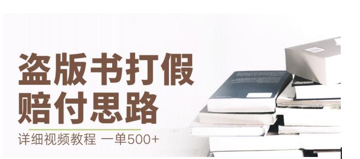 最新盗版书赔付打假项目，一单利润500+【详细玩法视频教程】【仅揭秘】-520资源库