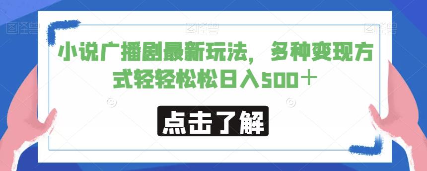 小说广播剧最新玩法，多种变现方式轻轻松松日入500＋【揭秘】-520资源库
