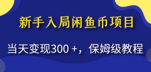 新手入局闲鱼币项目，当天变现300+，保姆级教程【揭秘】-520资源库