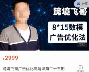 跨境飞哥·广告优化高阶课第二十三期，​8*15数模广告优化法，用数据驱动决策-520资源库