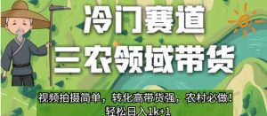 冷门赛道三农领域带货，视频拍摄简单，转化高带货强，农村必做！【揭秘】-520资源库