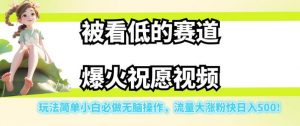 被看低的赛道爆火祝愿视频，玩法简单小白必做无脑操作，流量大涨粉快日入500-520资源库