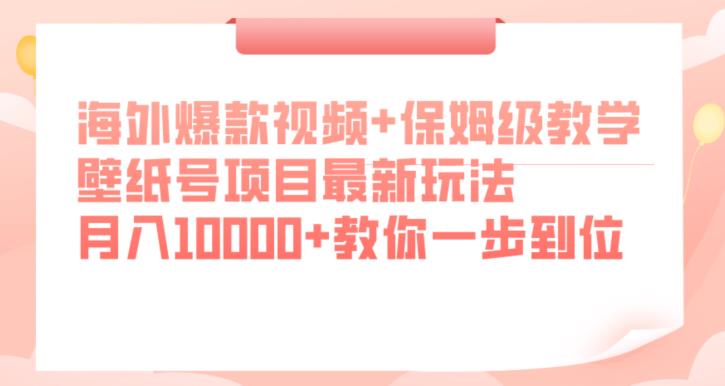 海外爆款视频+保姆级教学，壁纸号项目最新玩法，月入10000+教你一步到位【揭秘】-520资源库