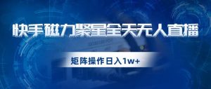 快手磁力聚星全天无人直播，矩阵操作日入1w+【揭秘】-520资源库