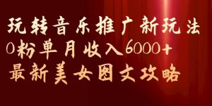 玩转音乐推广新玩法，0粉单月收入6000+，最新美女图文攻略【揭秘】-520资源库