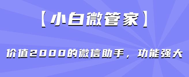 【小白微管家】价值2000的微信助手，功能强大-520资源库