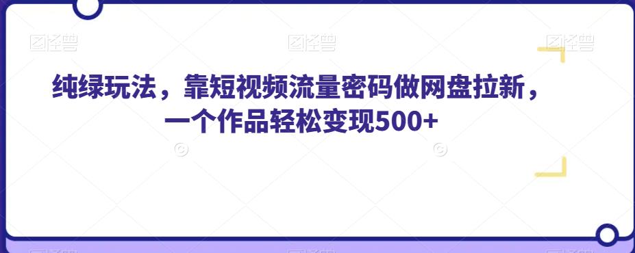 纯绿玩法，靠短视频流量密码做网盘拉新，一个作品轻松变现500+【揭秘】-520资源库