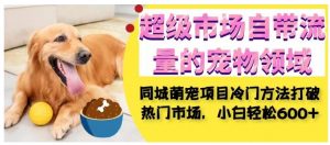 超级市场自带流量的宠物领域，同城萌宠项目冷门方法打破热门市场，小白轻松600+-520资源库